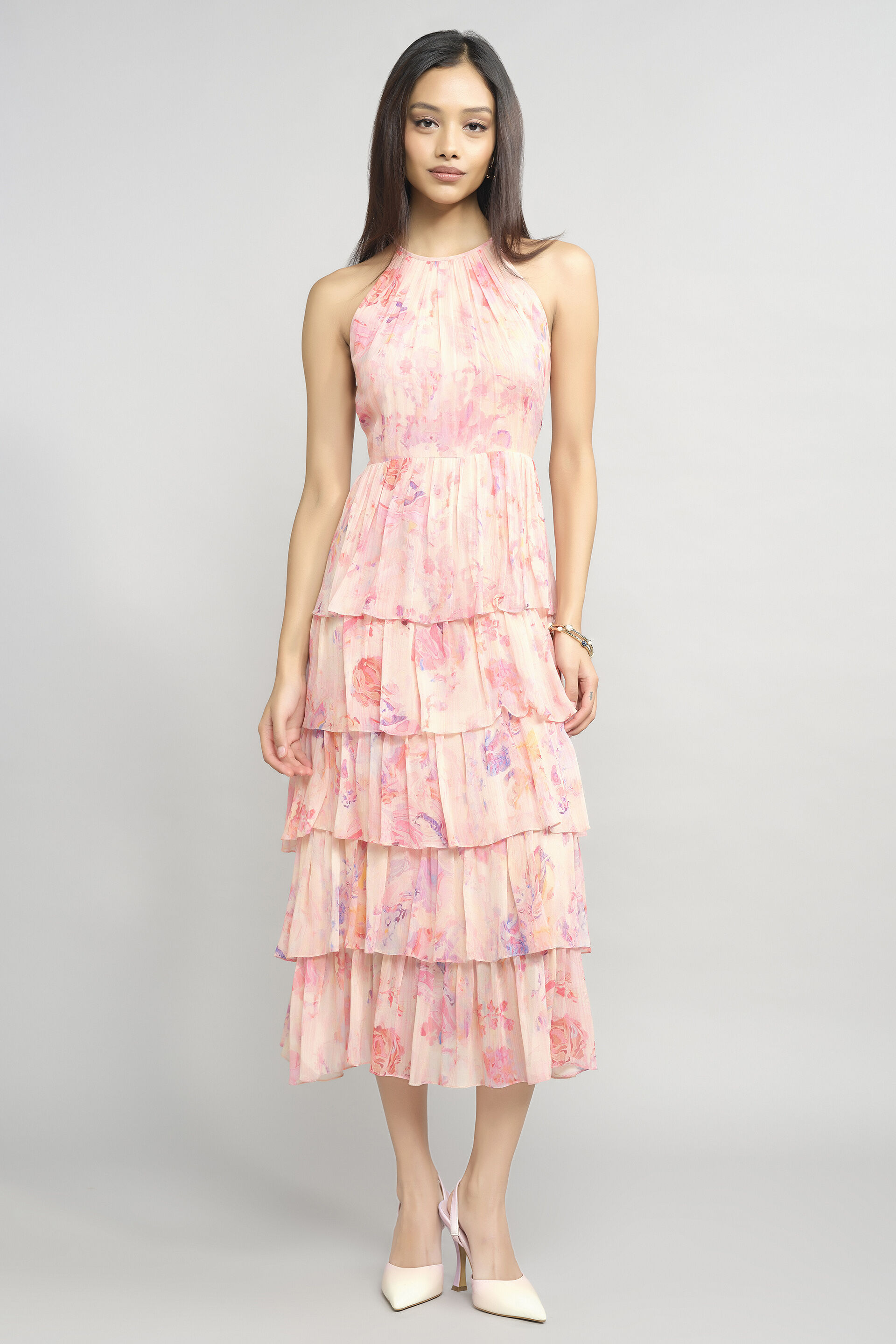 Mon Cheri Tiered Dress, Pink, image 3